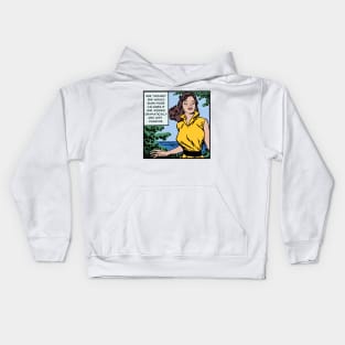 Comic Woman Jogs With Panache Kids Hoodie